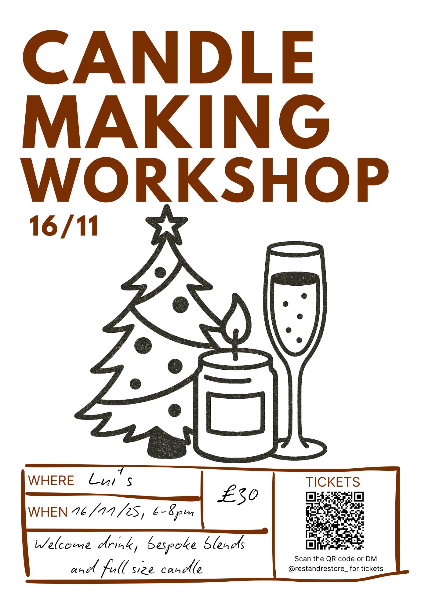 Autumn Candle Making & Drinks  - Luis by the park, Tynemouth