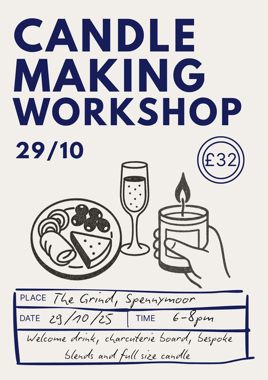Candle Making Workshop, Drink and Charcuterie Board - The Grind, Spennymoor